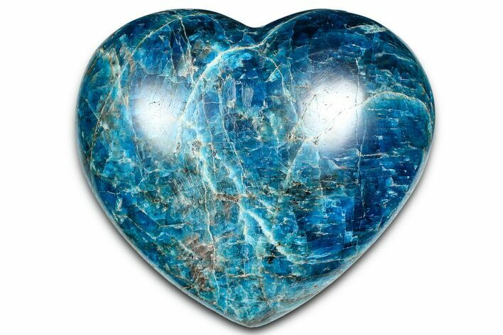 Polished Blue Apatite Heart - Madagascar #361744